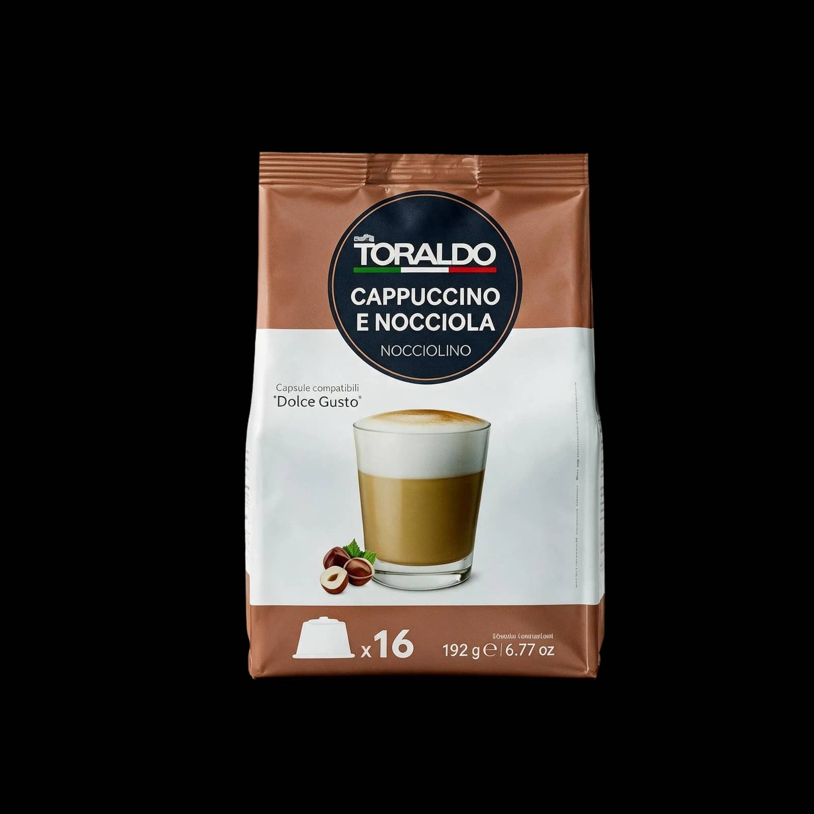 Toraldo Cappuccino and Hazelnut 16 Capsules | Dolce Gusto